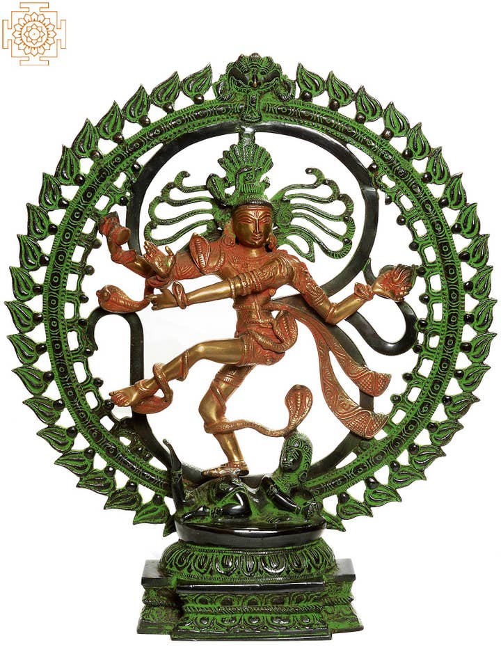 20" Une représentation visuelle de Shabda Brahaman en laiton pour la vente par Exotic India Art