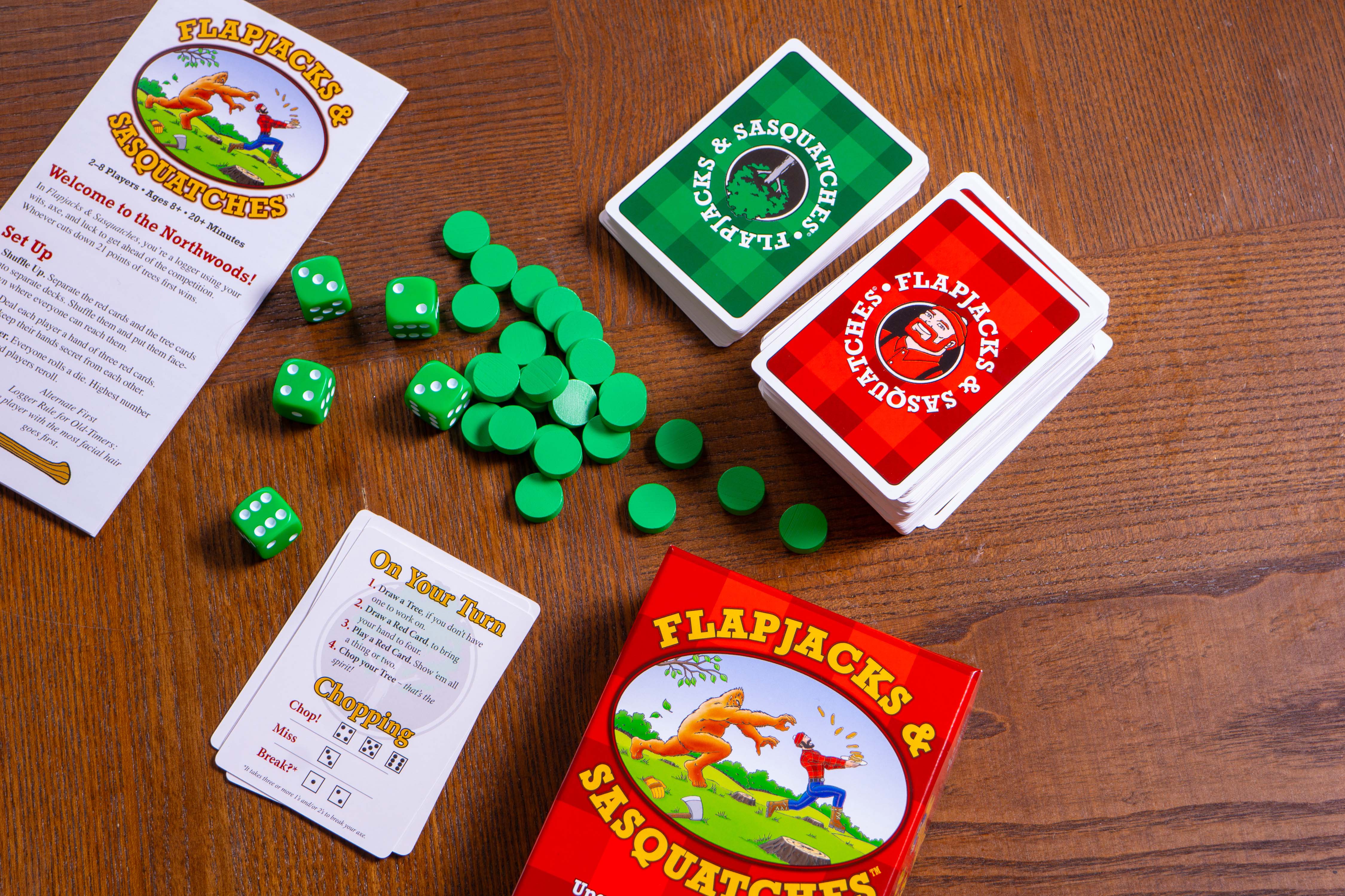 Left Justified Studio & Prolific Games - Wholesale Kaartspel - Flapjacks & Sasquatches — Een houthakkerskaartspel voor het hele gezin8