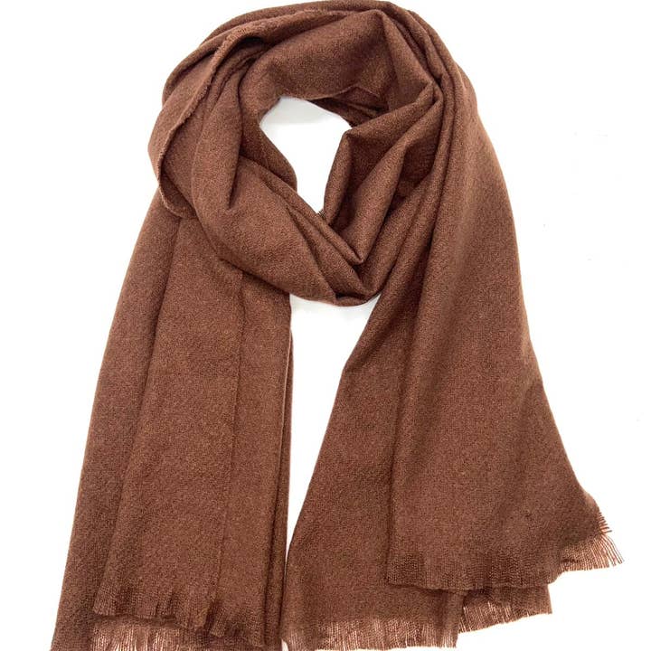 LINETA - Wholesale Scarf - Women's - HH-175 Plain scarf with short fringe7