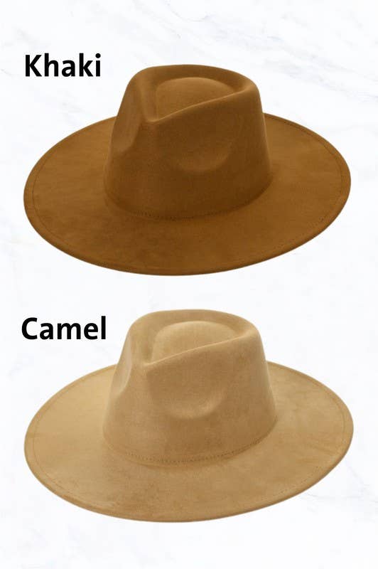 Suzie Q USA - Vendita all'ingrosso Fedora - Donna - Cappello Fedora in Camoscio con Ampie Tese e Corona a Goccia2