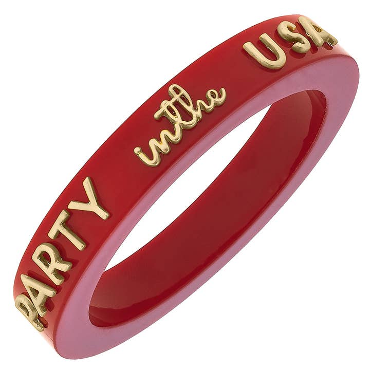 Canvas Style - Wholesale Bangle Bracelet - Party in the USA Resin Bangle