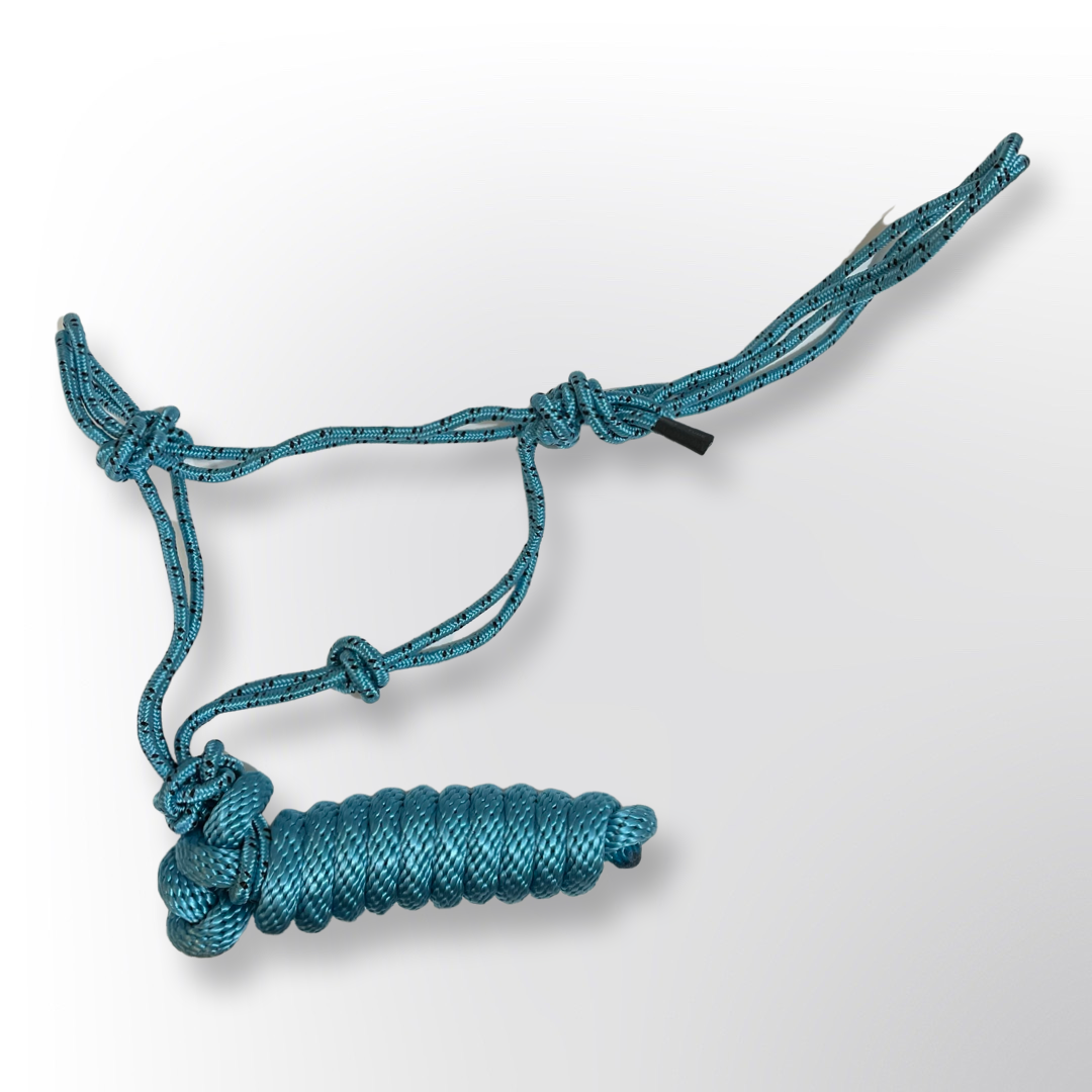 Smart Horse Gear - Venta al por mayor Equipamiento de equitación - Cabestro para cuerdas con correa de 8 pies, color verde azulado/negro0