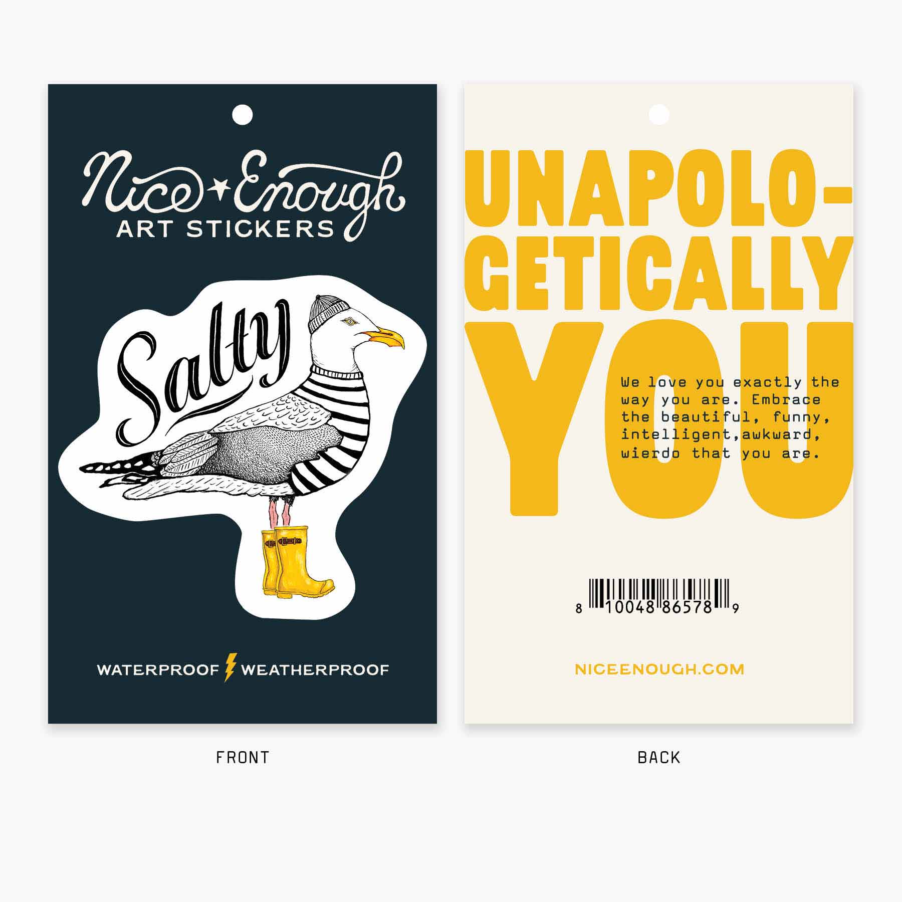 Nice Enough Stickers - Venta al por mayor Pegatina - Salty - Adhesivo artístico de 3 pulgadas2