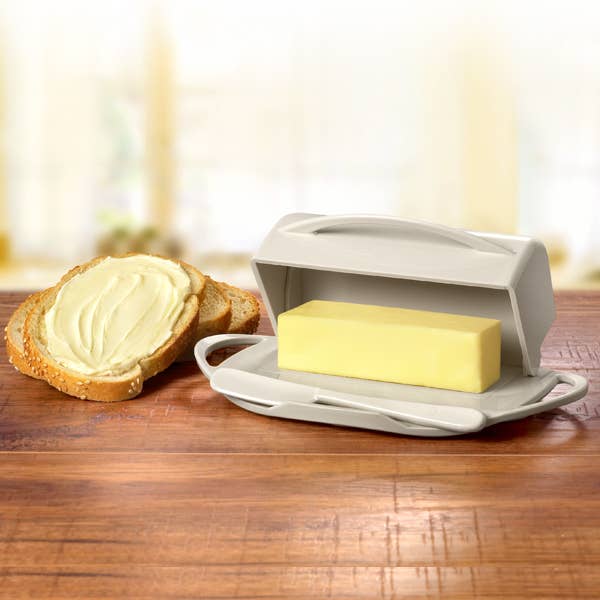 Butterie - Wholesale Butter Dish - Countertop Flip-Top Butter Dish w/ Matching Spreader - Ivory4