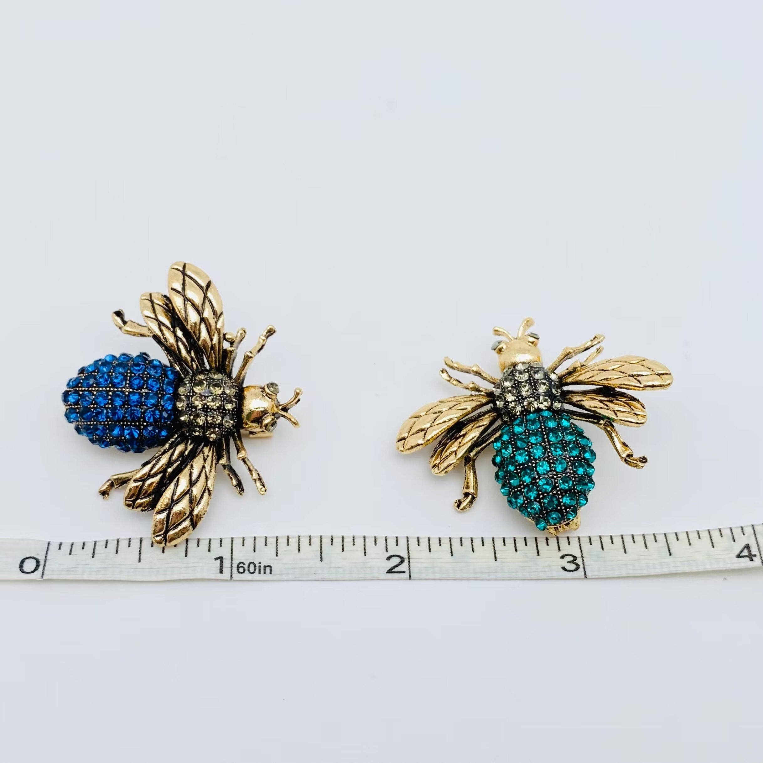 Mio Queena - Vente Broches - Broche abeille en métal avec strass, pince à vêtements3