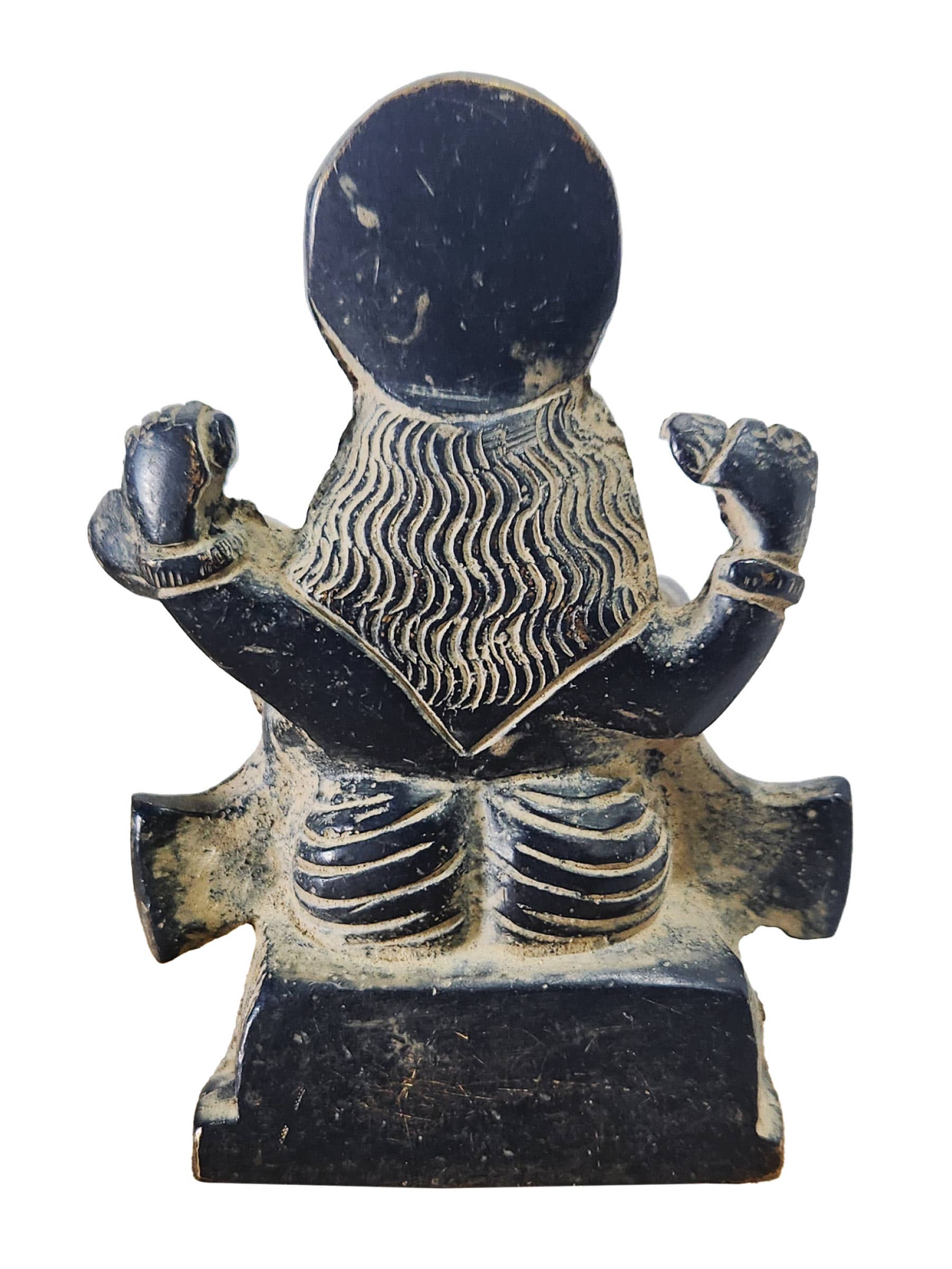 Yak & Yeti - Wholesale Sculpture - Brass Saraswati Statue Black Sand Finish2