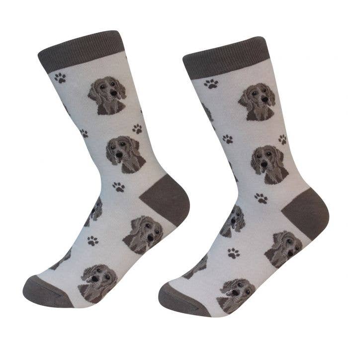 E&S Pets - Wholesale Socks - Unisex - Weimaraner Socks - Unisex - Fun Novelty Crew Dog Socks