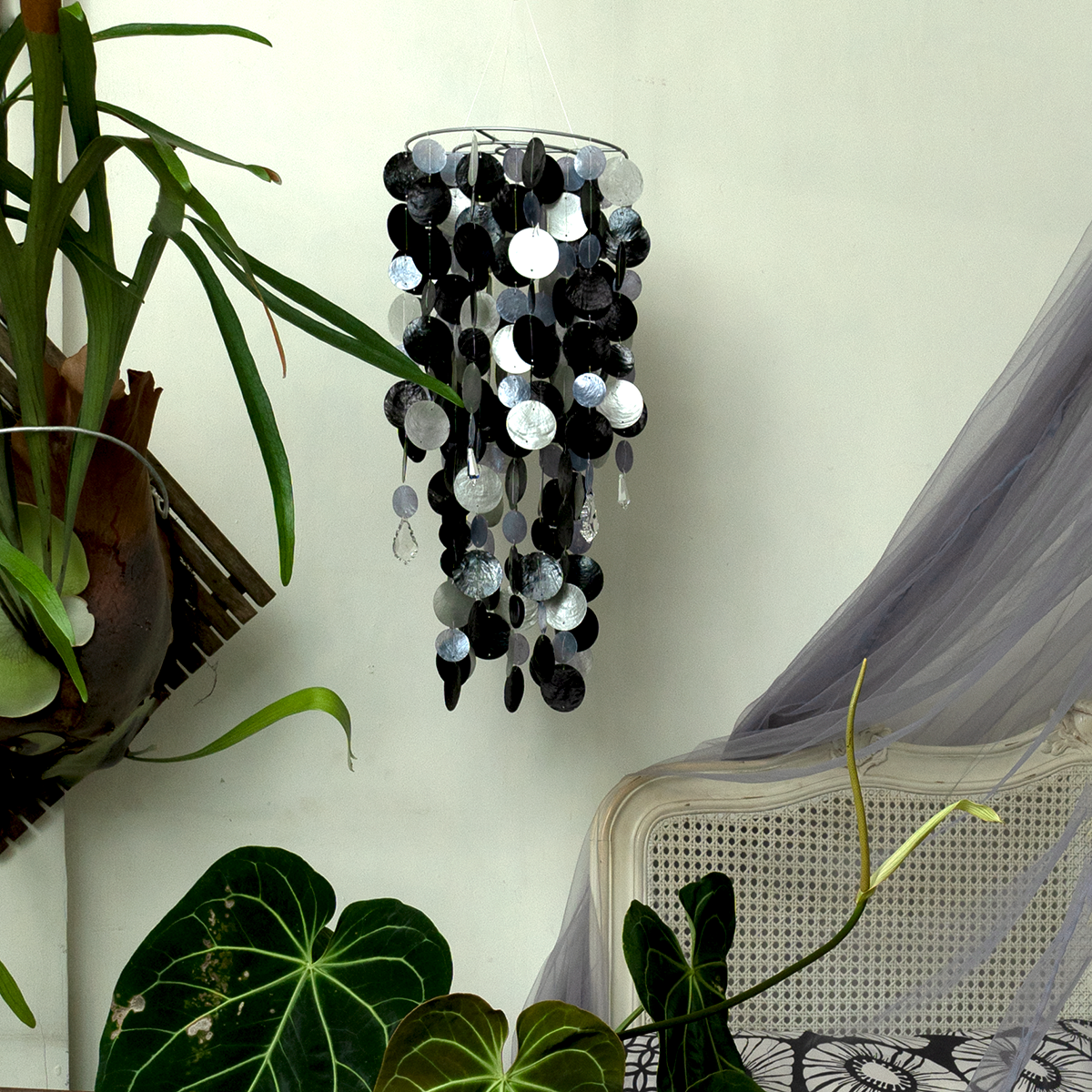 Balizen by zen zen garden home - Wholesale Chandelier/Hanging Light - SALE | Capiz Chime Chandelier | Tropical Gothic - Onyx2