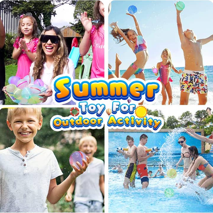 Lelaffet - Wholesale Beach/Pool Toy - Kids & Baby - 6 PCS Reusable Water Balloons for Kids, Pool Beach Toys5