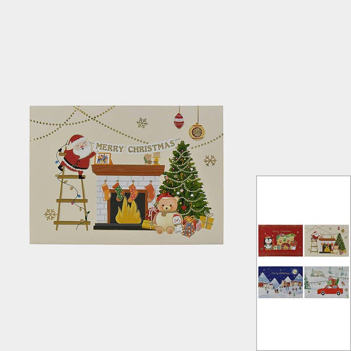 Christmas Patterned Greeting Card Set - Assorted for wholesale by Happy PoP