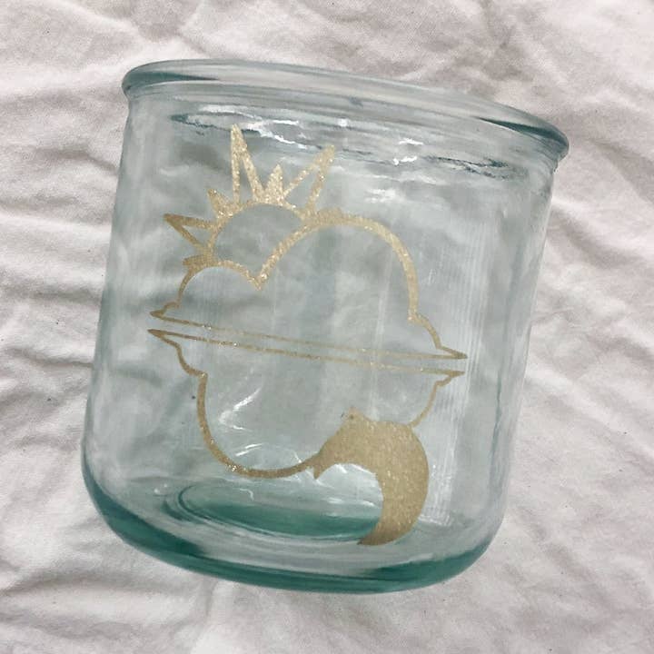 Sun and Moon Recycled Glass Tumbler for wholesale by Firstborne Creative Studio