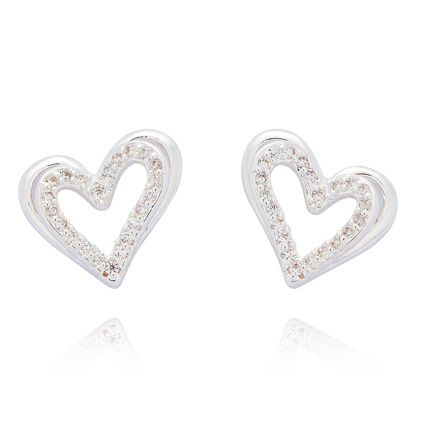 Joe Davies – Brincos de argola por atacado – Brincos Prateados Irregulares em Forma de Coração "Te Amo"0