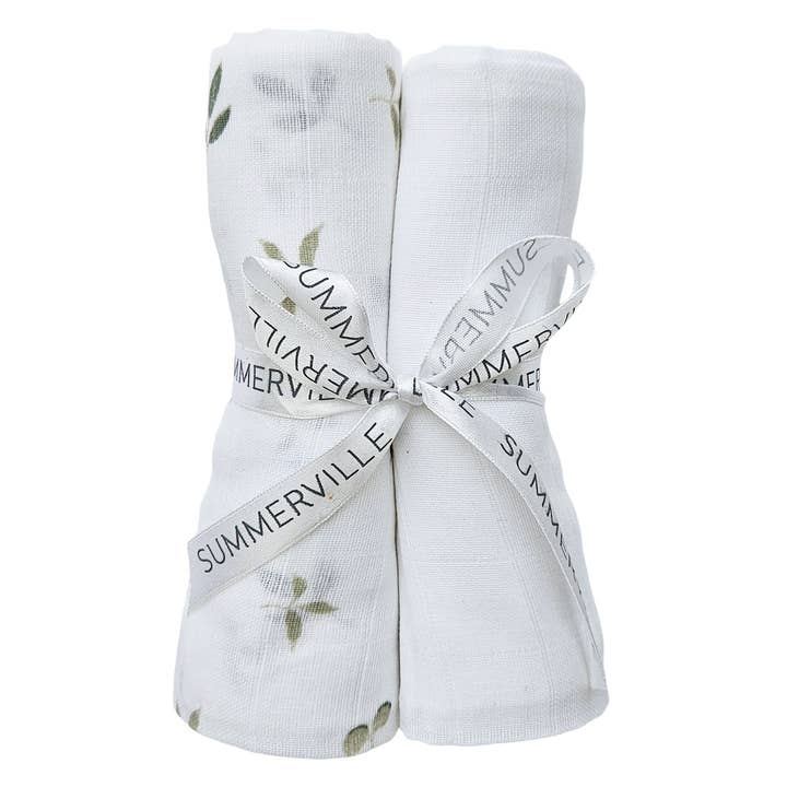 Organic Baby Muslin Blankets 2-pack Sprout for wholesale by Summerville organic