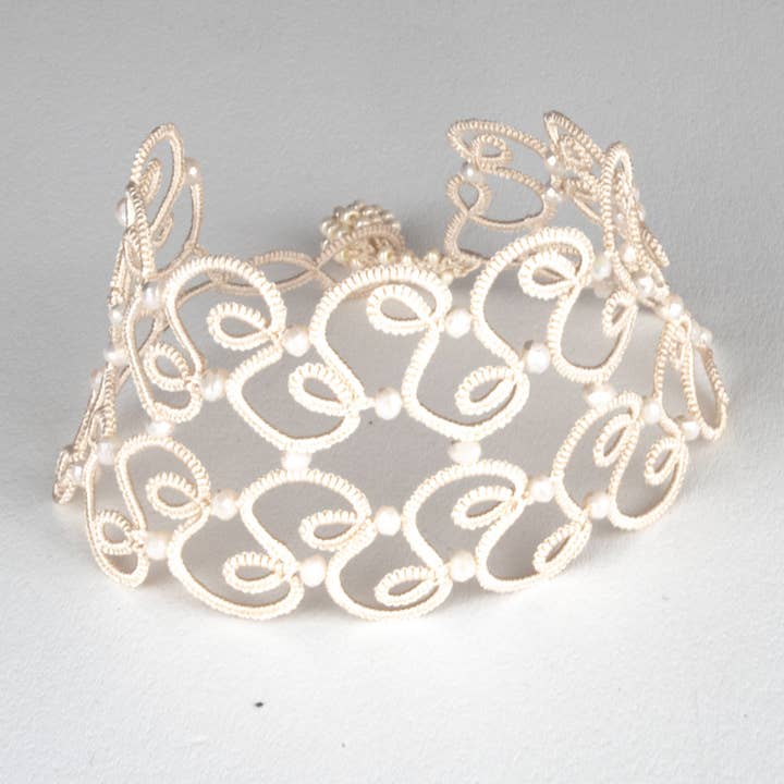 Silk Wool and Bijoux - Wholesale Woven/Braided Bracelet - "Wide" Hand-Tatted Silk Bracelet2