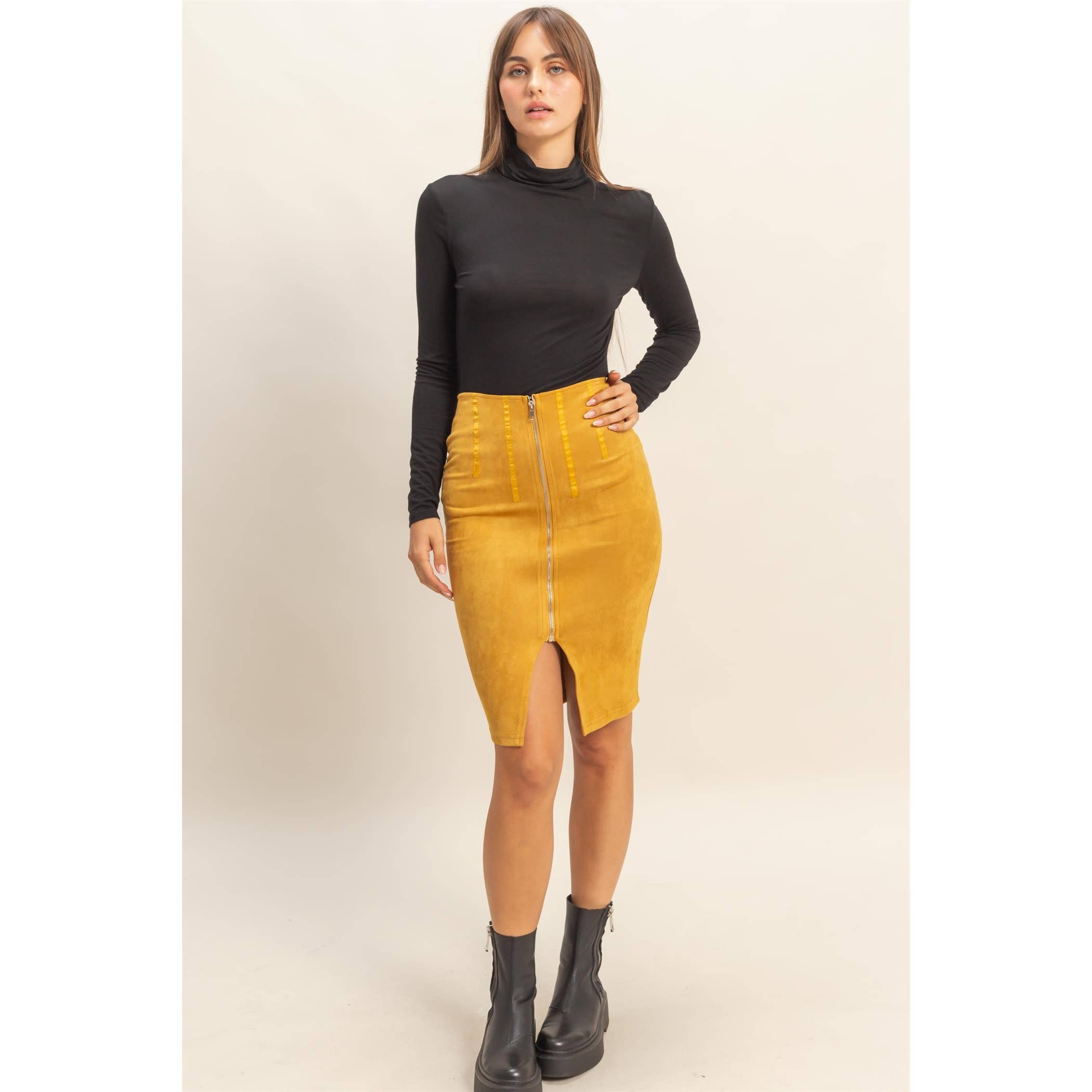 HYFVE - Vente Jupe – femme - Jupe crayon à fermeture éclair devant5