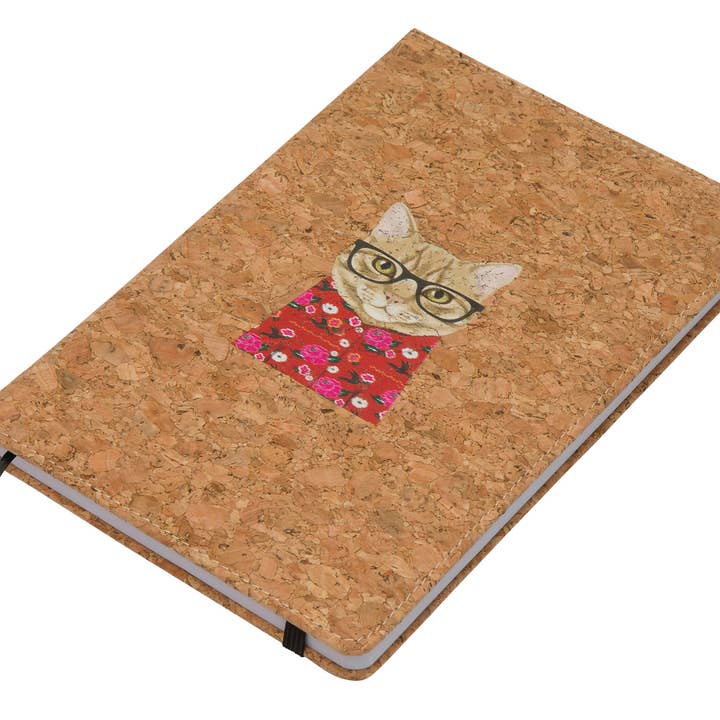 Cat Notebook Vegan Cork A5 Lined Pet Gift Journal Diary for wholesale by PrimaBerry