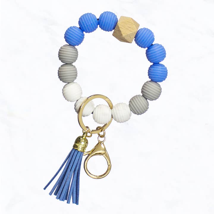 Suzie Q USA - Wholesale Keychain – Women's - Colorful Rope Pattern Round Silicone Key Ring & Keychain13