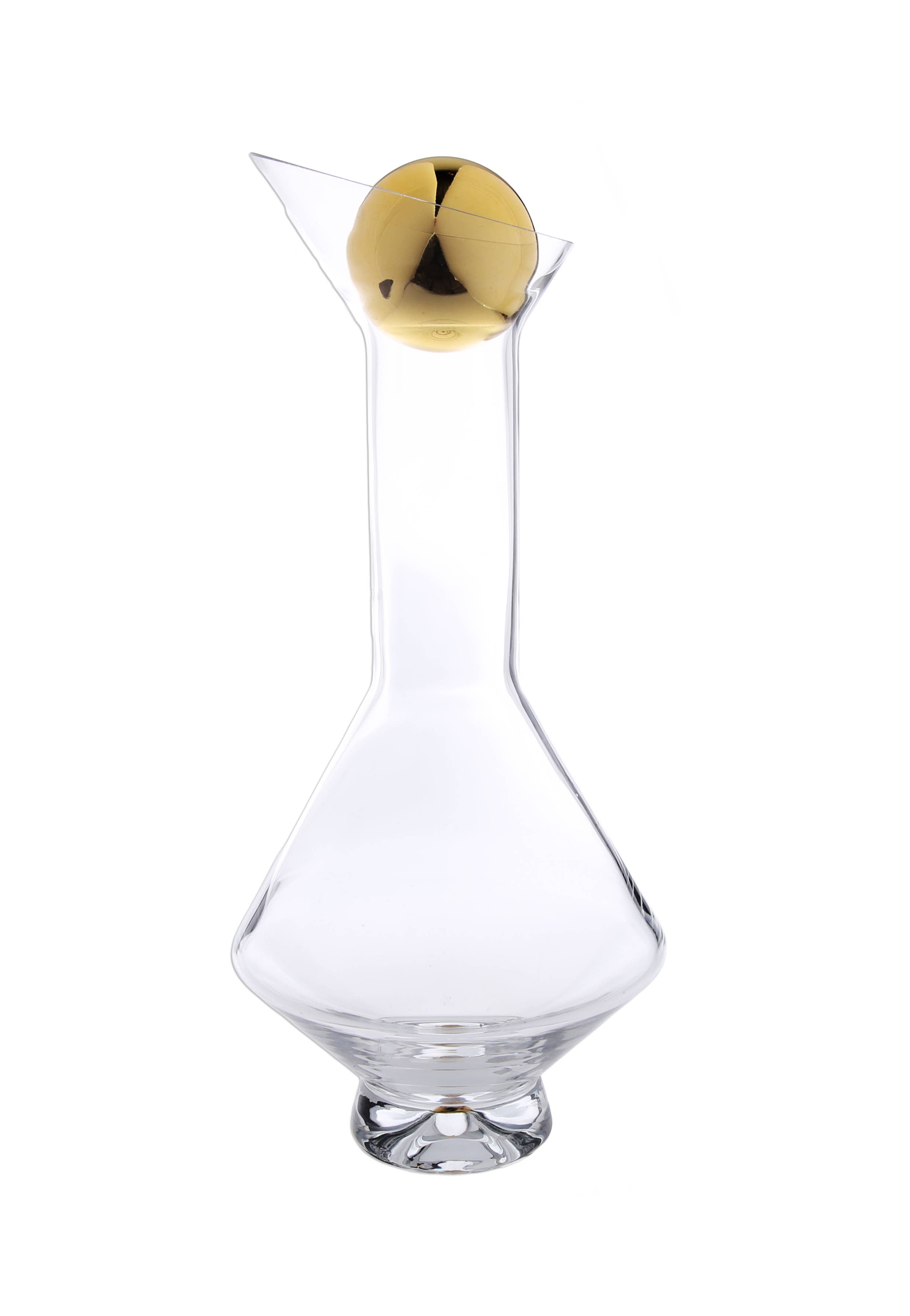 CLASSIC TOUCH DECOR INC. - Wholesale Karaf - Karaf van glas in diamantvorm met gouden reflectie en deksel1