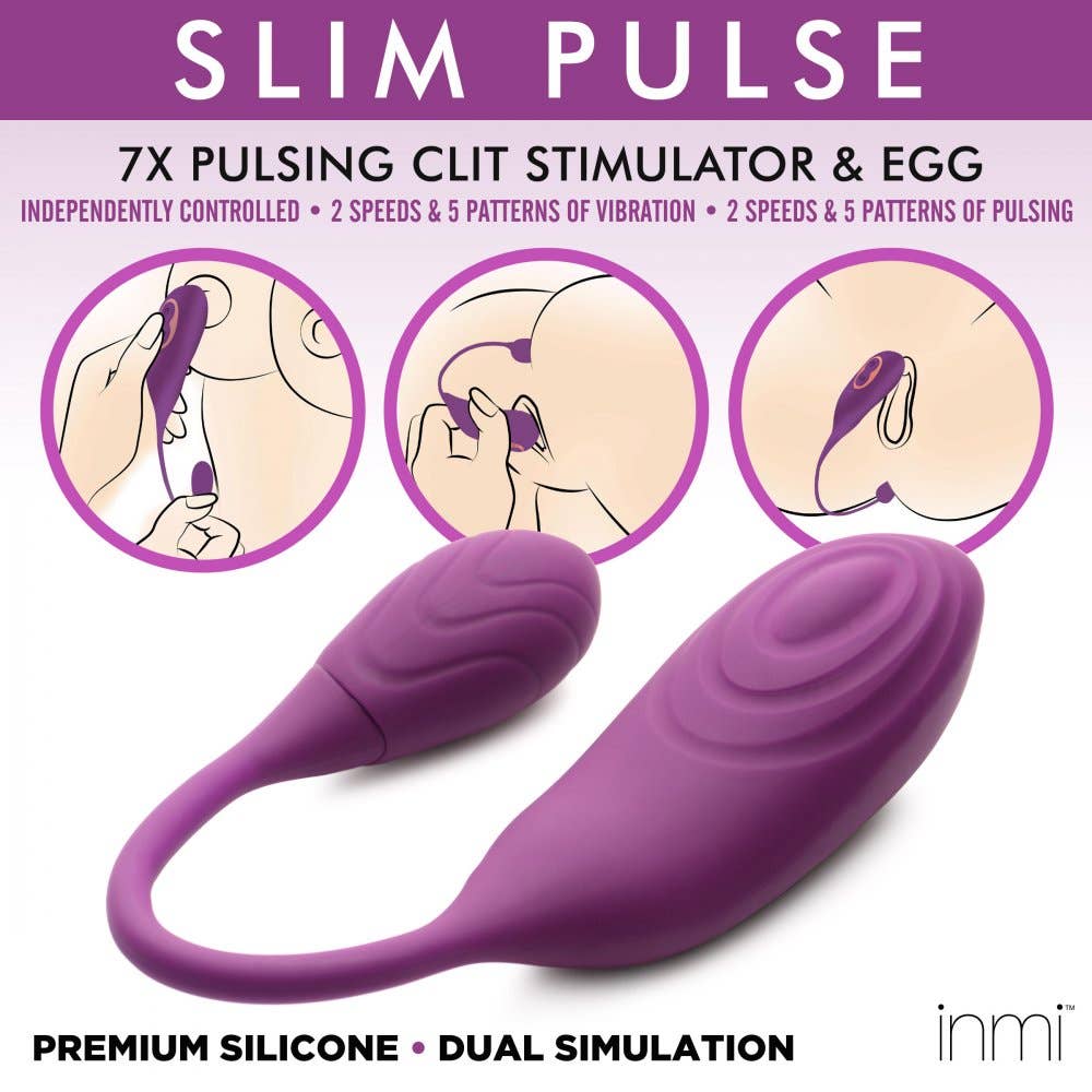 INMI Toys - Venta al por mayor Juguetes eróticos - Slim Pulse 7X Estimulador de Clítoris Pulsante de Silicona y Huevo Vibrador2