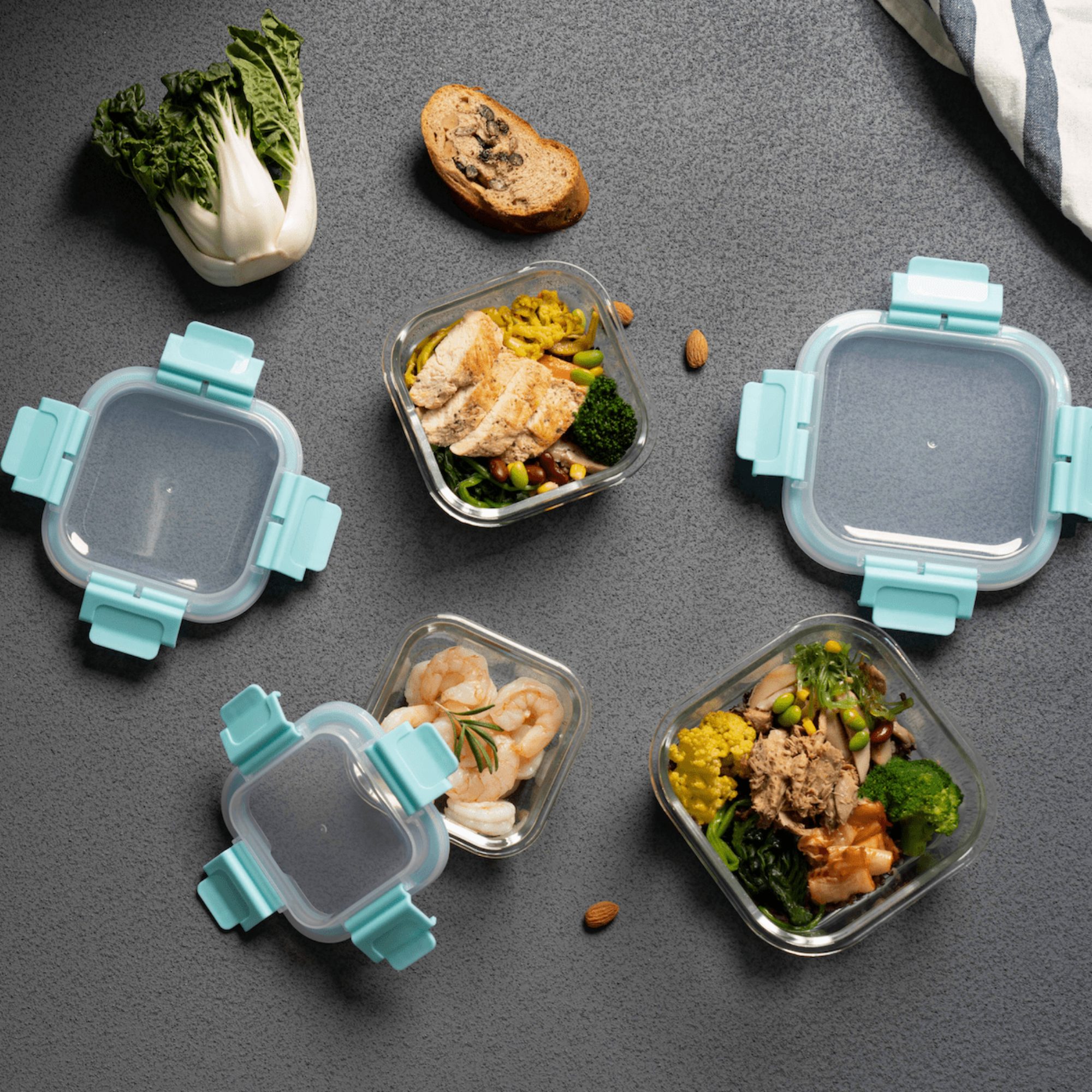 Genicook Product LLC – wholesale Matlåda – Höga fyrkantiga lockbehållare1