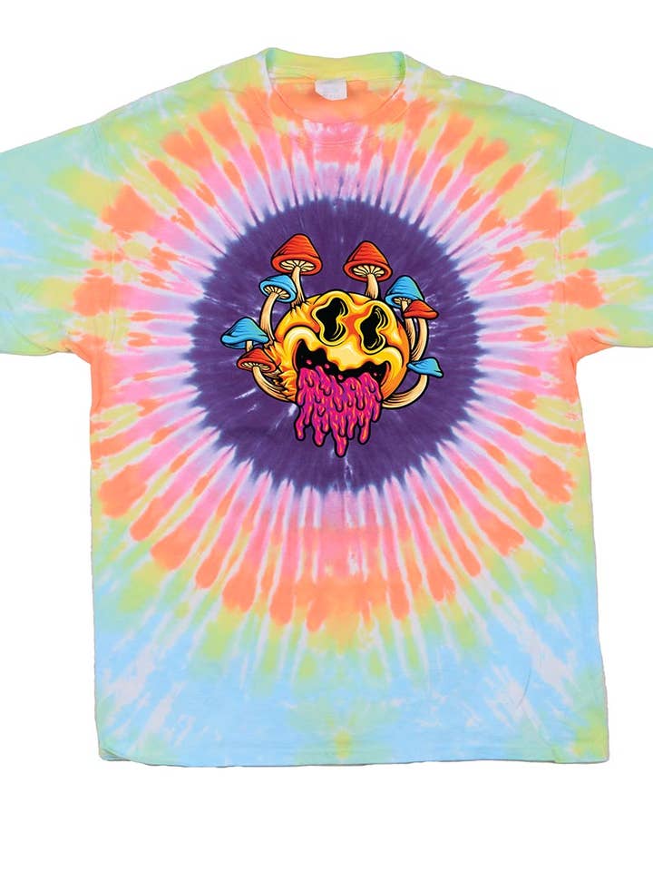 Smiley Trip Tie Dyed T-Shirt for wholesale by Sunshine Joy