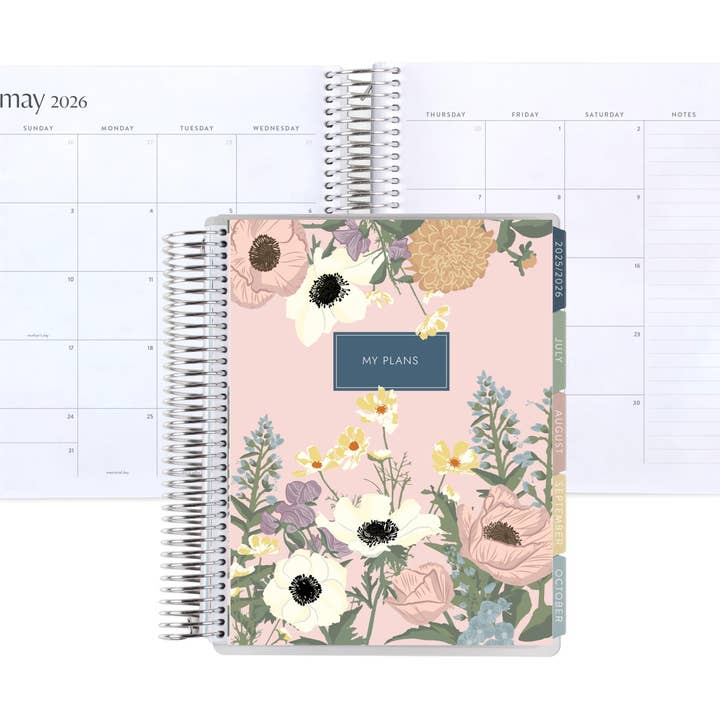 7x9 Monthly Planner - Bouquet cover, Pastel Minimal theme for wholesale by Erin Condren Design