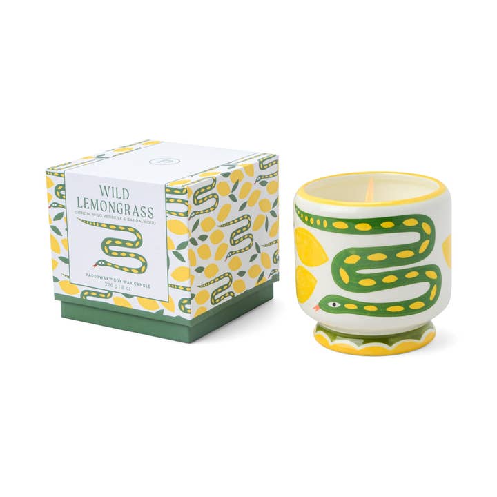 Paddywax A Dopo Snake Ceramic Candle - Wild Lemongrass for wholesale by Designworks Collective
