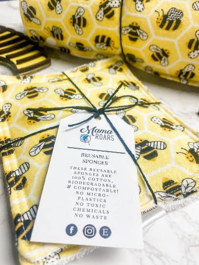 Bee Cotton återanvändbara svampar | återanvändbar tygsvamp | för wholesale av MamaRoars