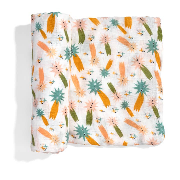 Bamboo Baby Swaddle - Space Explorer for wholesale by Rookie Humans