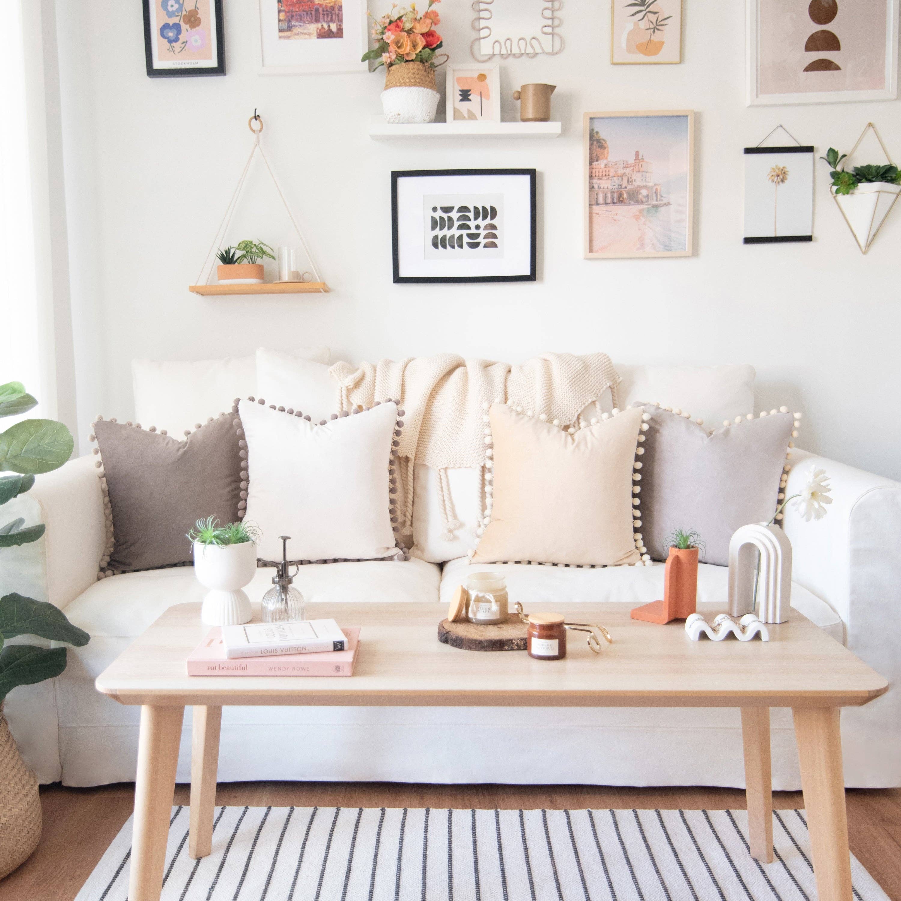 Monday Moose - Wholesale Throw Pillow Cover - Colibri Pillow Covers (4-Pack) - Stone Gray/Beige Cream7