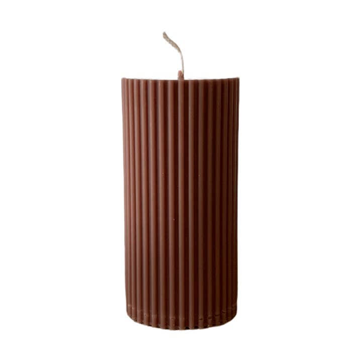 A’lure Striped Pillar Candle S – Oyster for wholesale by A'lure Scents