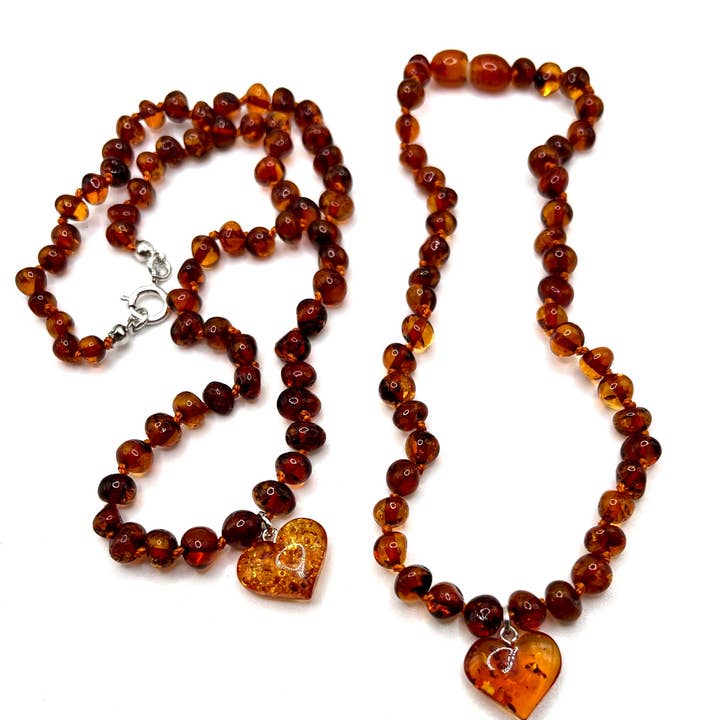 Collana per Adulti - Ambra Cuore Tenero per la vendita all'ingrosso da parte di Nirrimis