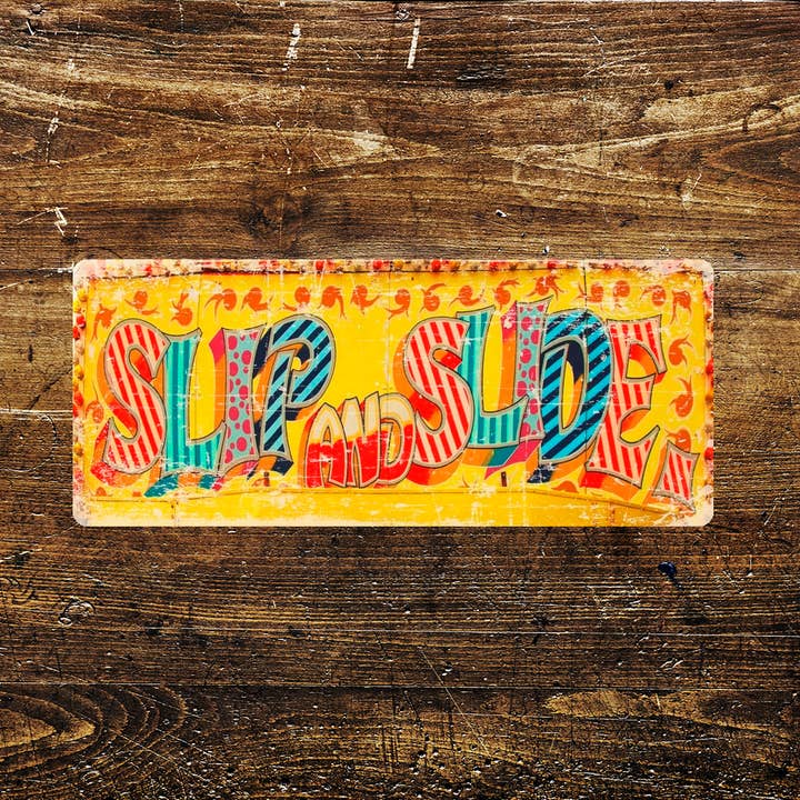 slip slide fairground sign - Metal Wall Sign for wholesale by The British Metal Signs Company