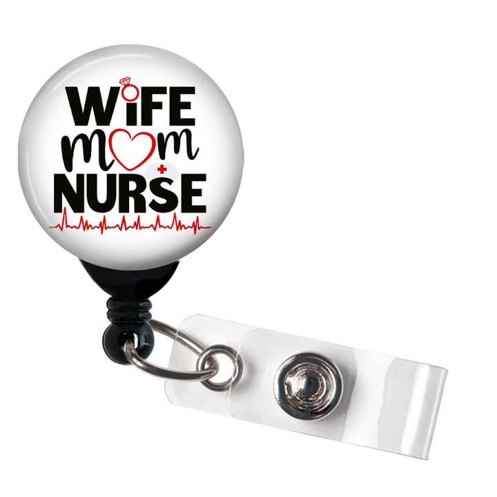 Esposa Mãe Enfermeira Coração EKG Porta-Crachá, Suporte de Crachá por atacado de Good Girl Gone Badge