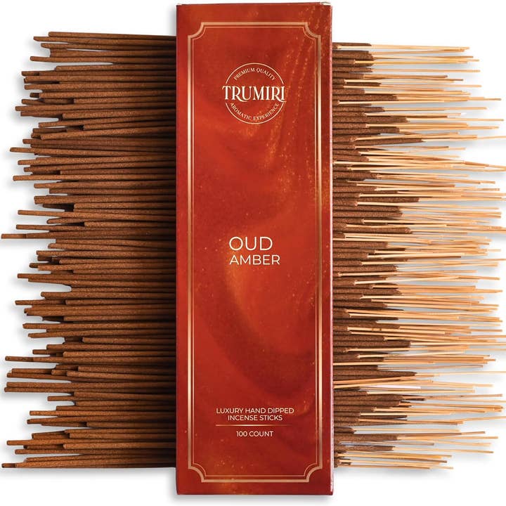 Oud Amber Incense Sticks- Pack of 100 Incense Sticks for wholesale by TRUMIRI Incense Candles & Aromatherapy