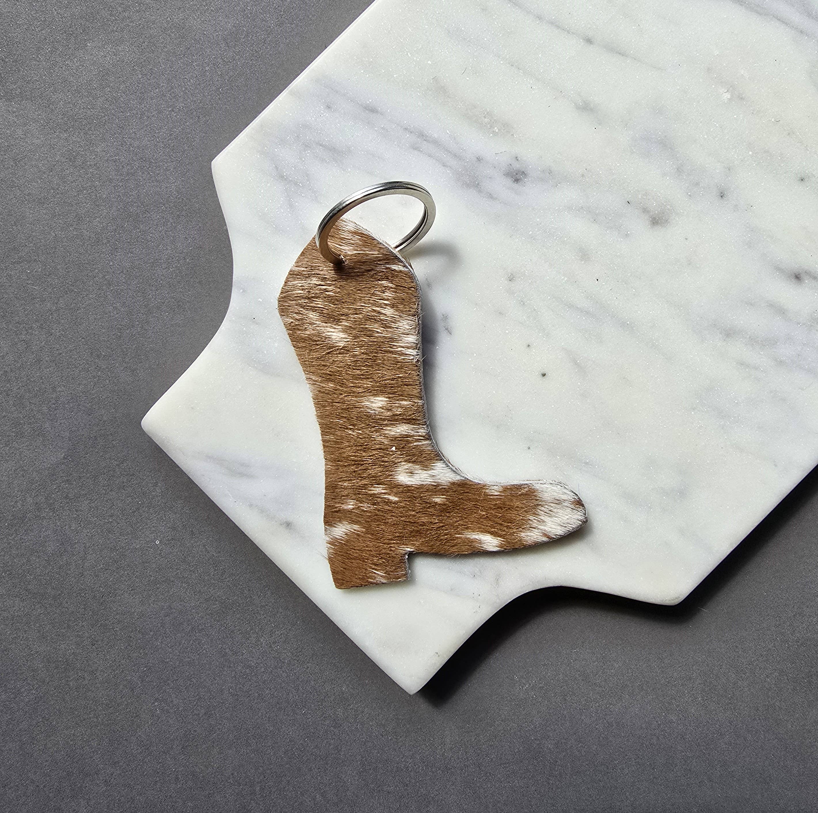 Ranchers Closet - Wholesale Keychain - Women's - 10 pcs. Genuine Cowhide Boot Keychain – Handmade Hair-On4