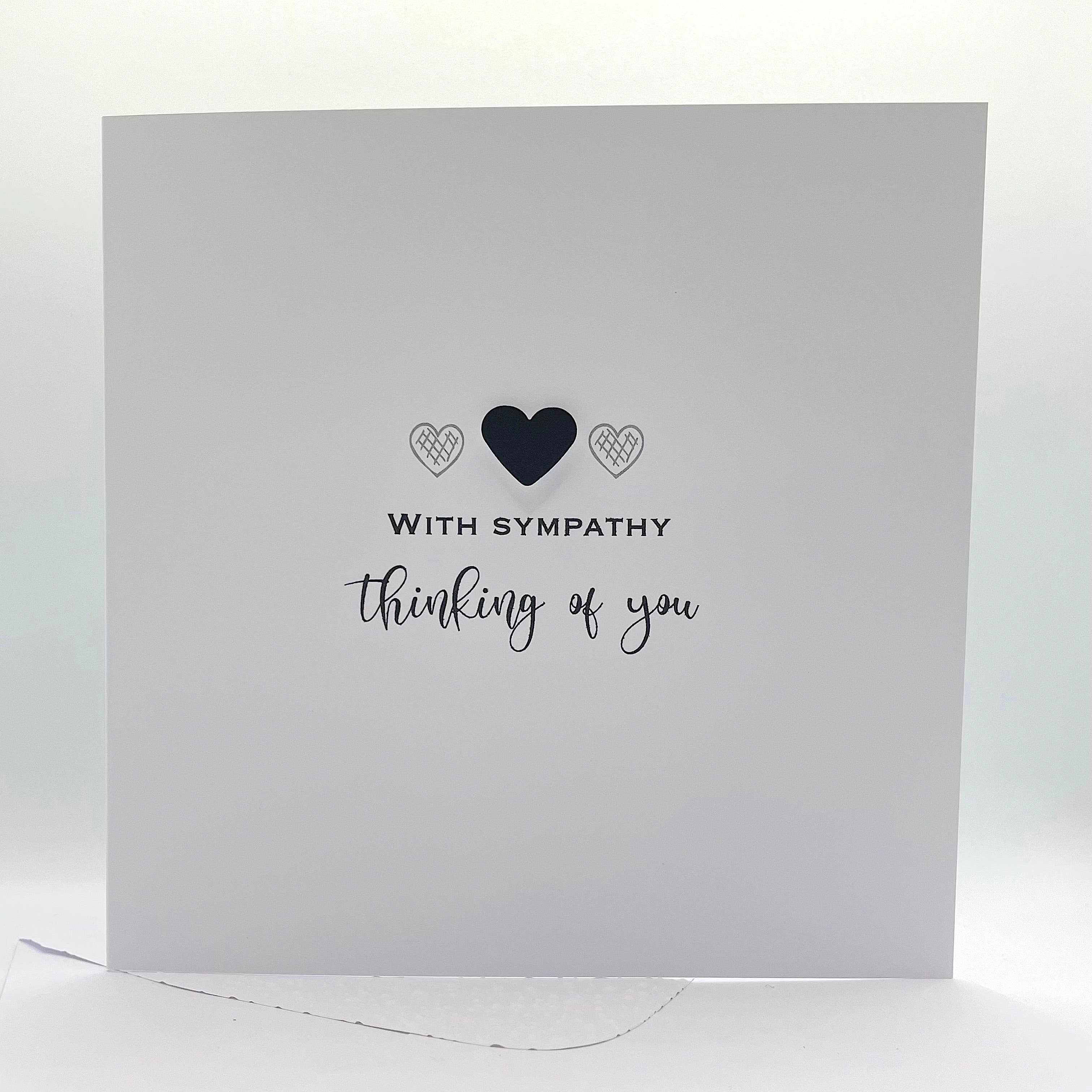 Looks Inviting - Vente Carte de condoléances - Carte de condoléances avec cœurs faite main1