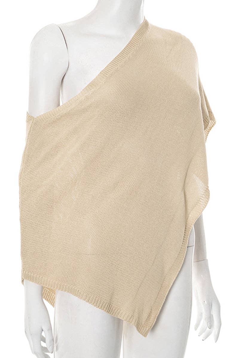 KAKI Top asimmetrico a spalla scoperta in maglia in vendita all'ingrosso su Faire4