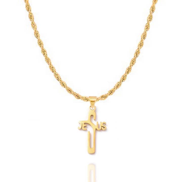 AMADI Jewelry - Wholesale Pendant/Charm Necklace - Almighty Jesus Necklace in Gold and Silver