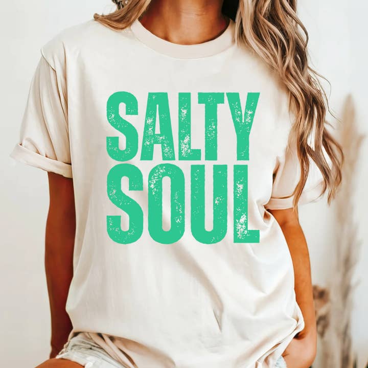 Maglietta Comfort Color Salty Soul per la vendita all'ingrosso da parte di Kiki's Boutique