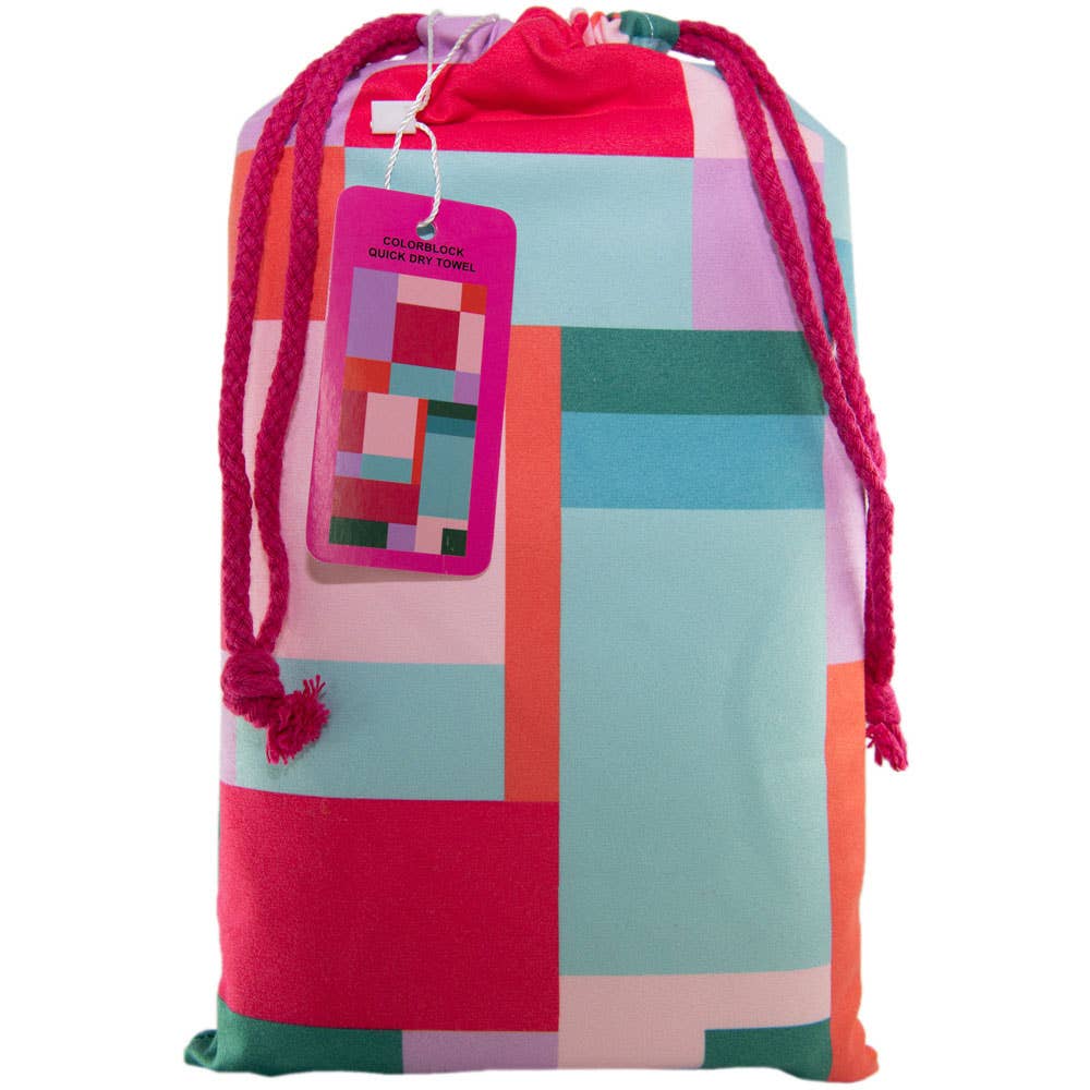 Retro Rainbow Color Block Beach Quick Dry Towel for wholesale on Faire4