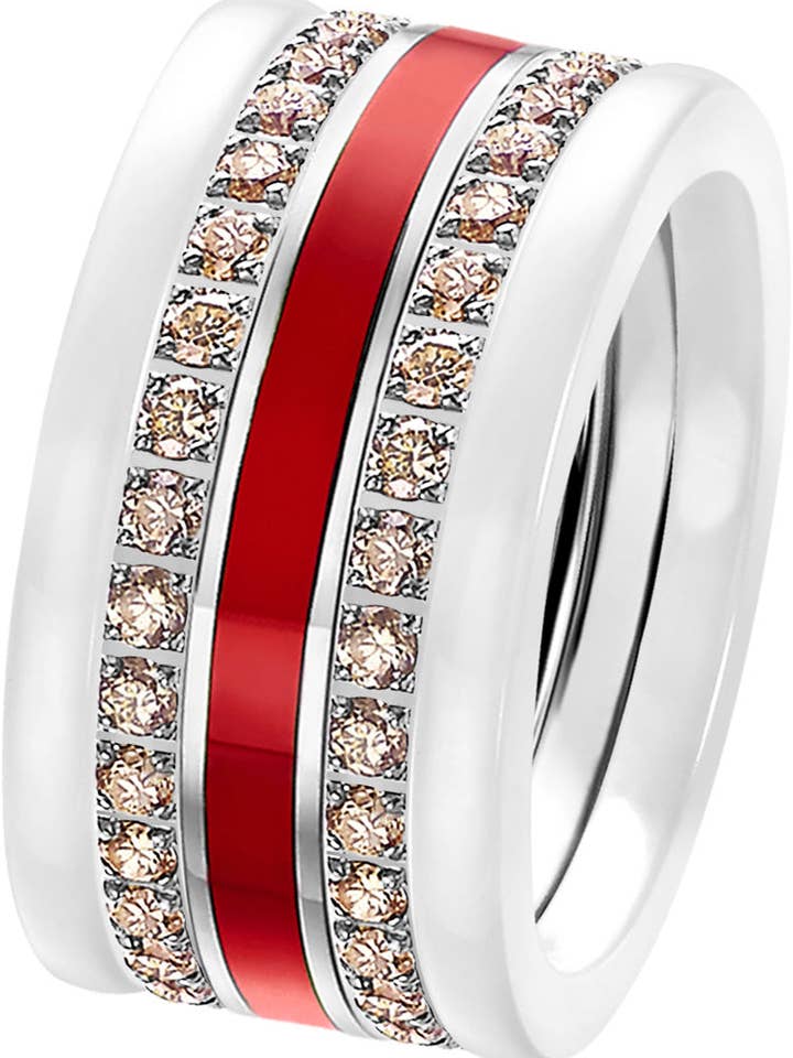 Emalj Smashing röd ring för wholesale av CAPRICCI