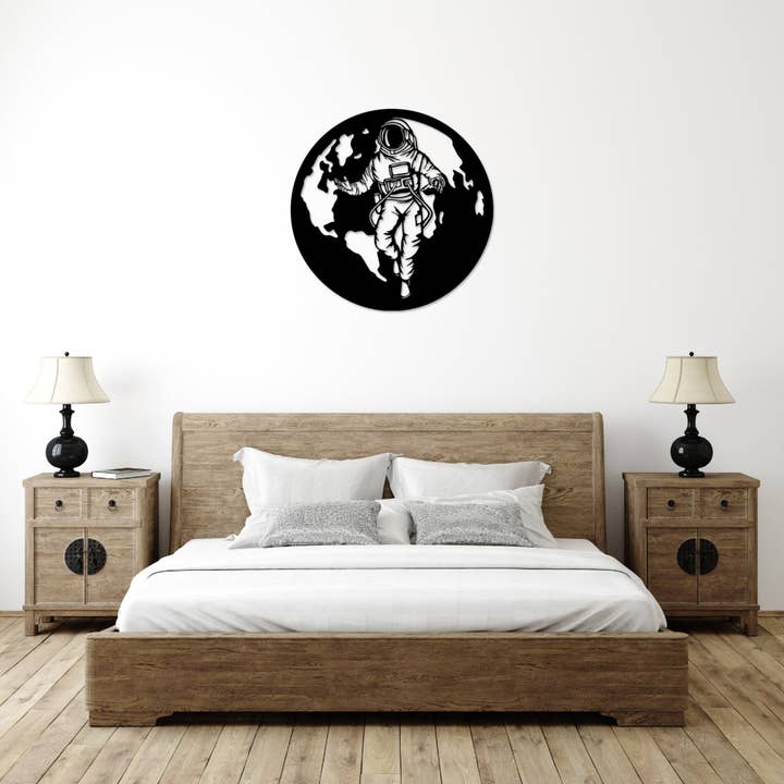 metal-plex - Wholesale Dimensionele/3D-muurkunst - Astronaut in de ruimte - Metalen wanddecoratie3