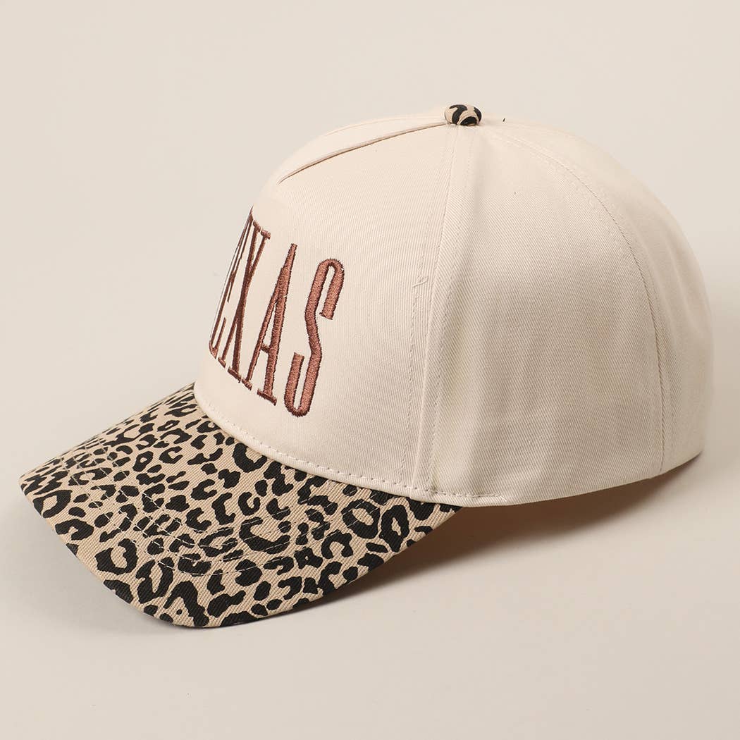 Fashion City - Wholesale Trucker Hat - Unisex - TEXAS Embroidery Leopard Two-Tone Trucker Hat10