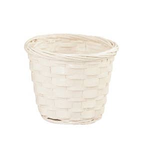 WALD IMPORTS - Wholesale Plant Pot - 5" White Bamboo Planter Basket