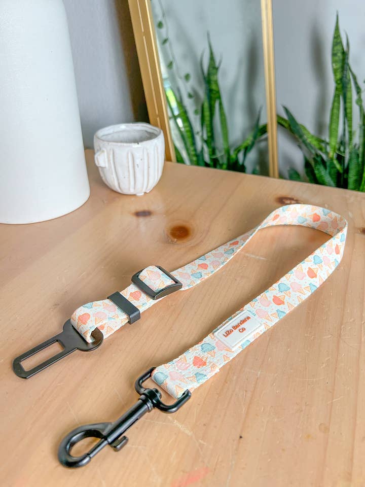 'Sundae Funday' - Dog Seatbelt for wholesale by LiZo Bandana Co