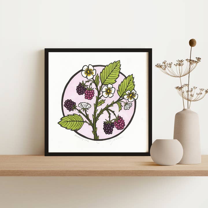 Brombeerranken-Blockdruck für den Großhandel von Coxswain Press