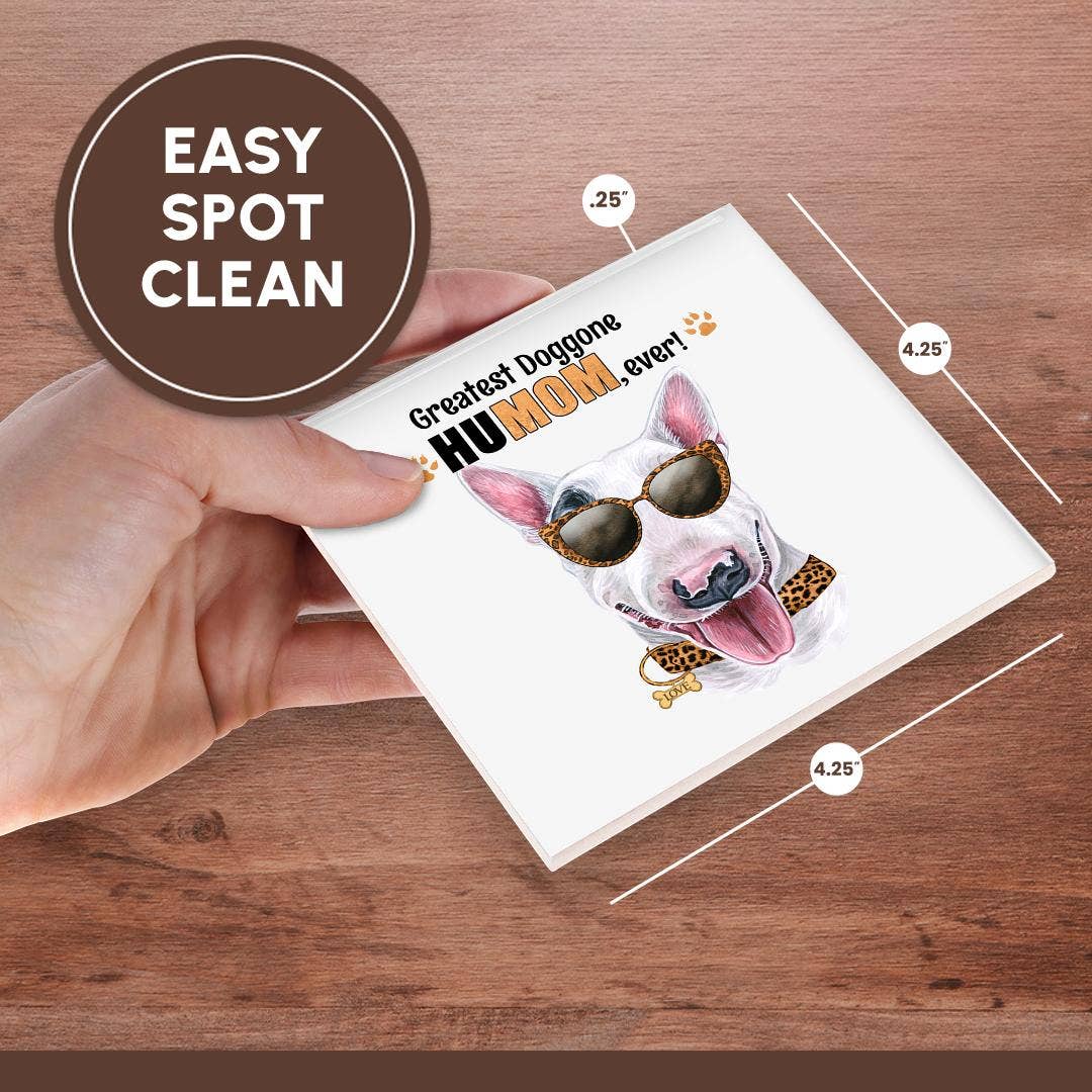 3dRose - Wholesale Coasters - 3dRose, Mothers Day Dog in Cheetah Print a Staffordshire Bull Terrier, Coaster6