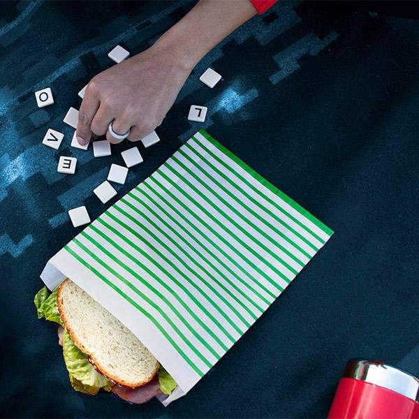 Lunchskins - Wholesale Food Storage Wrap/Bag - Recyclable XL Sandwich Bags 50ct – Stripe Print9