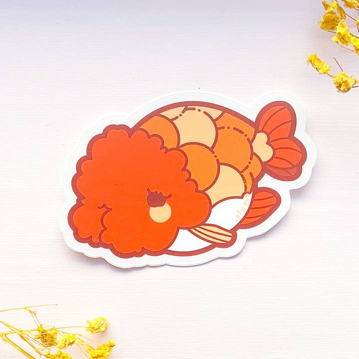 Alum and Ink - Wholesale Sticker - Ranchu Goldfish Clear Vinyl Sticker3